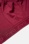 Bordo-Siyah 3'lü Desenli Micro Modal Boxer
