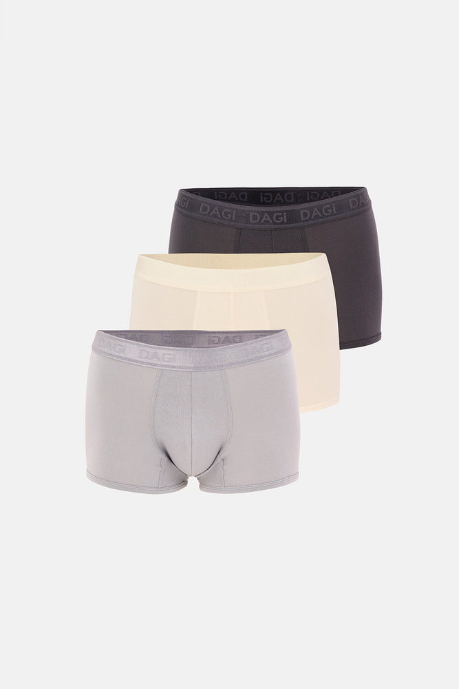 ANTRASİT-GRİ 3'lü Desenli Micro Modal Boxer