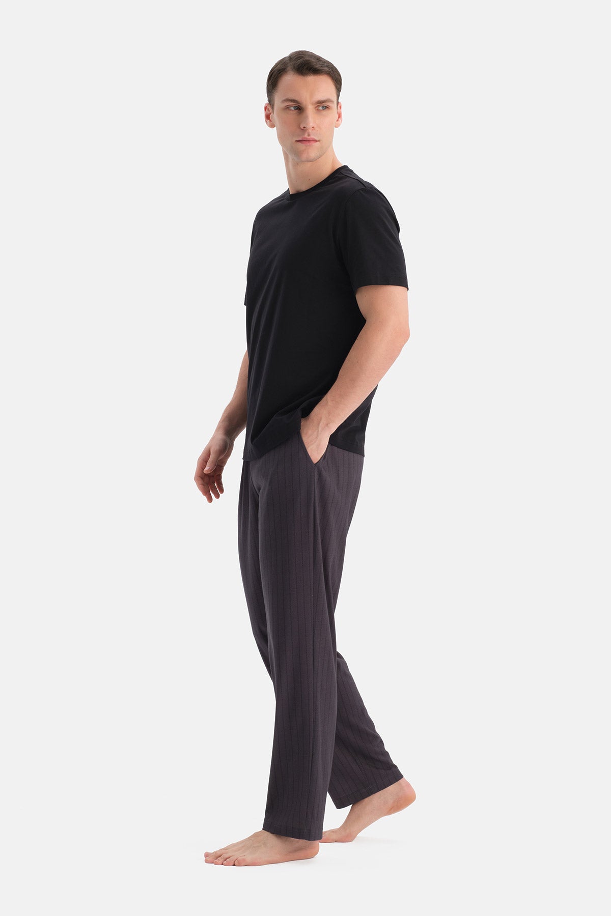 ÇİZGİLİ PAMUK MODAL PANTOLON
