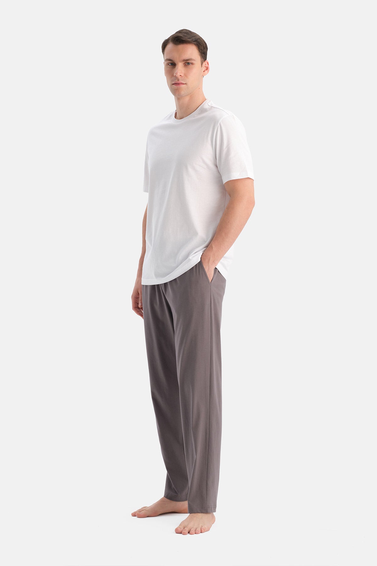 Füme Düz Paça Örme Pantolon