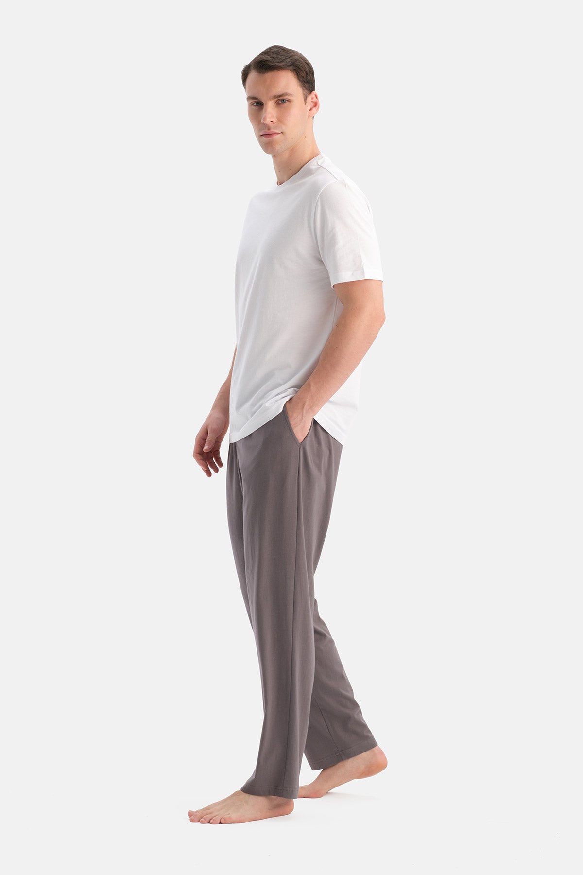 Füme Düz Paça Örme Pantolon
