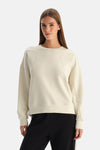 Ekru Dikiş Detaylı Sweatshirt