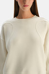Ekru Dikiş Detaylı Sweatshirt