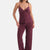 Bordo Yanı Tül Detaylı Basic Pantolon