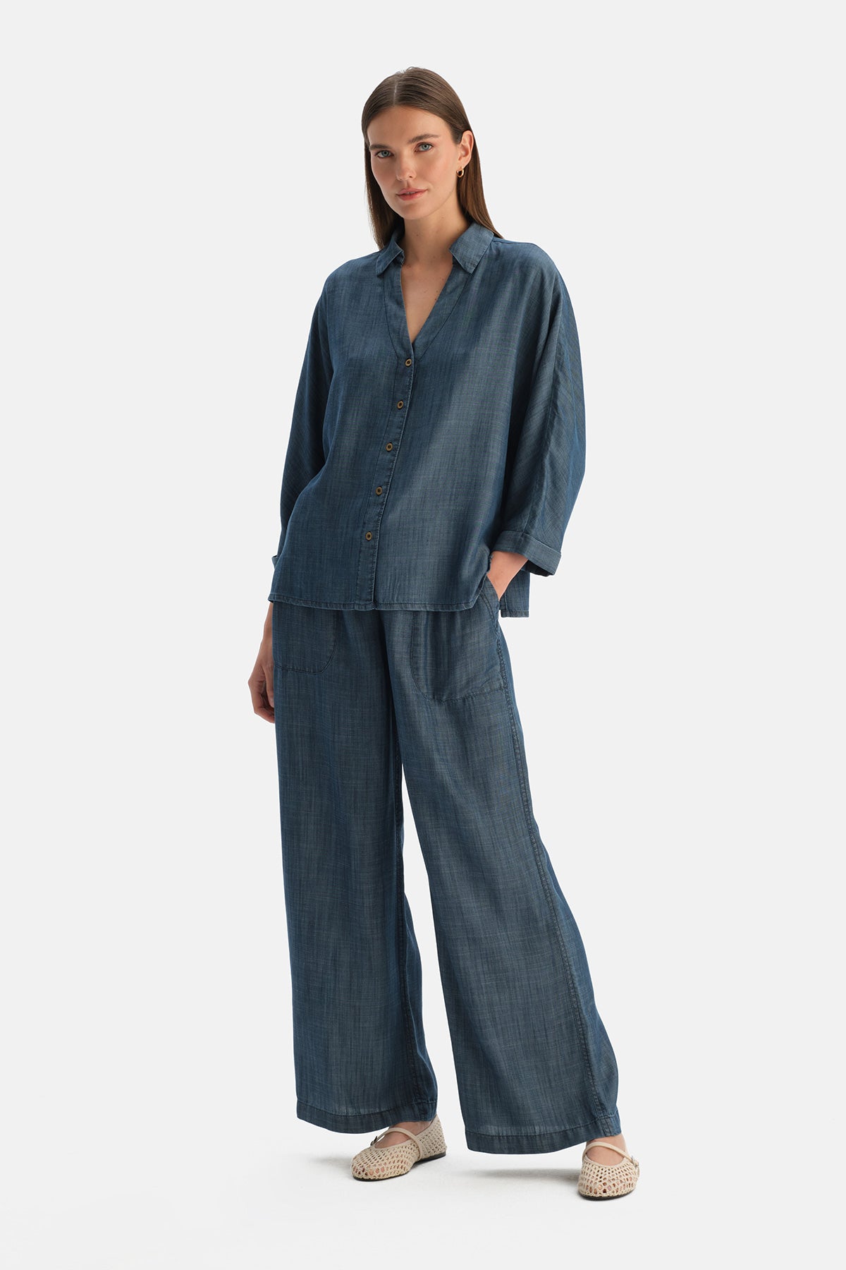 Indigo Tencel Denim Pantolon