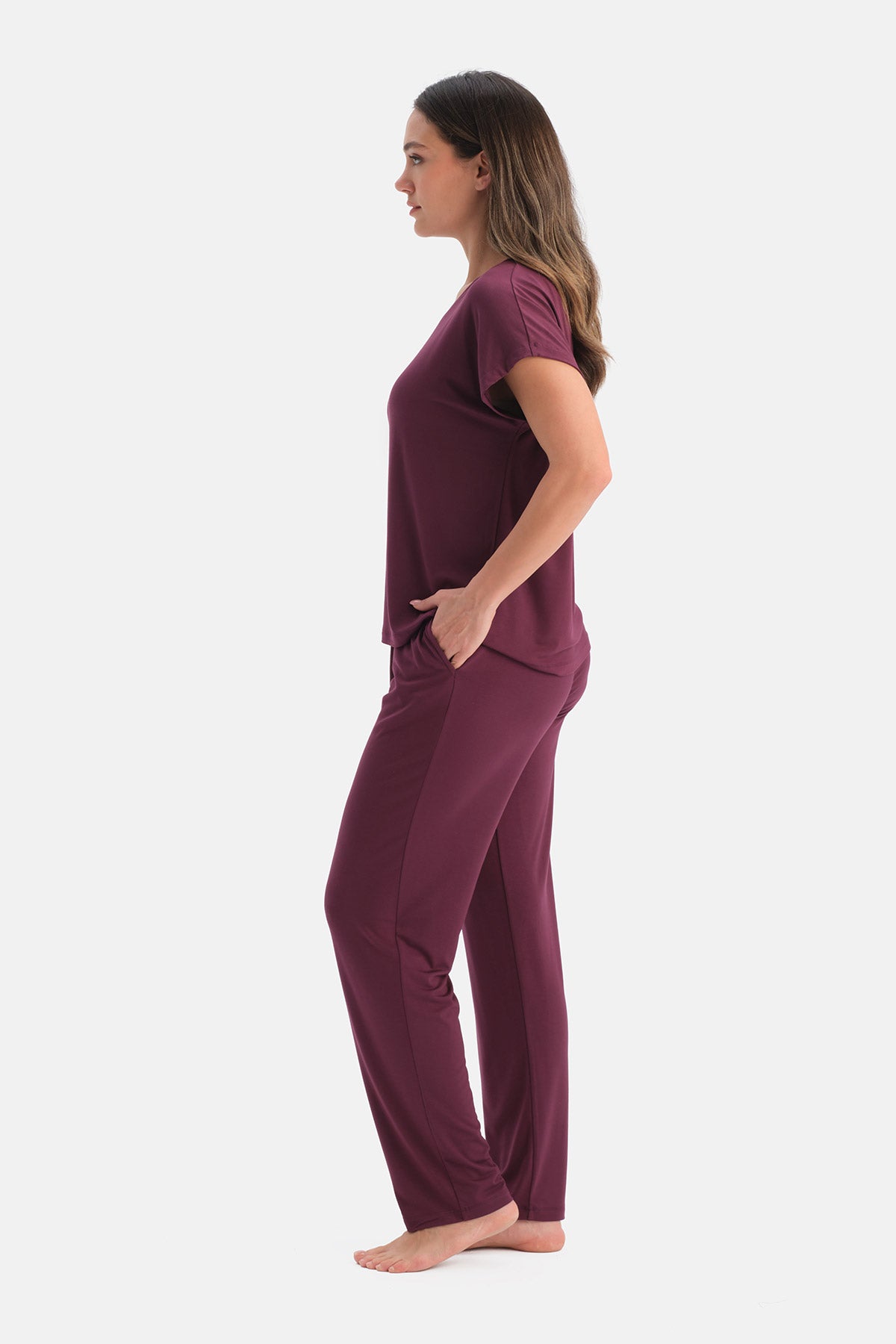 V YAKA SİROVİSKON TİŞÖRT PANTOLON TAKIM