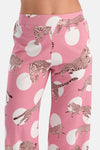 Pembe Leopar Desenli Pamuk Modal Gömlek Pijama Takımı