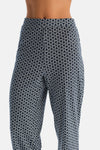 Lacivert Geometrik Desenli Pamuk Modal Atlet Pantolon Pijama Takımı