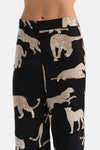 LEOPAR DESENLİ SATEN GÖMLEK PANTOLON TAKIM