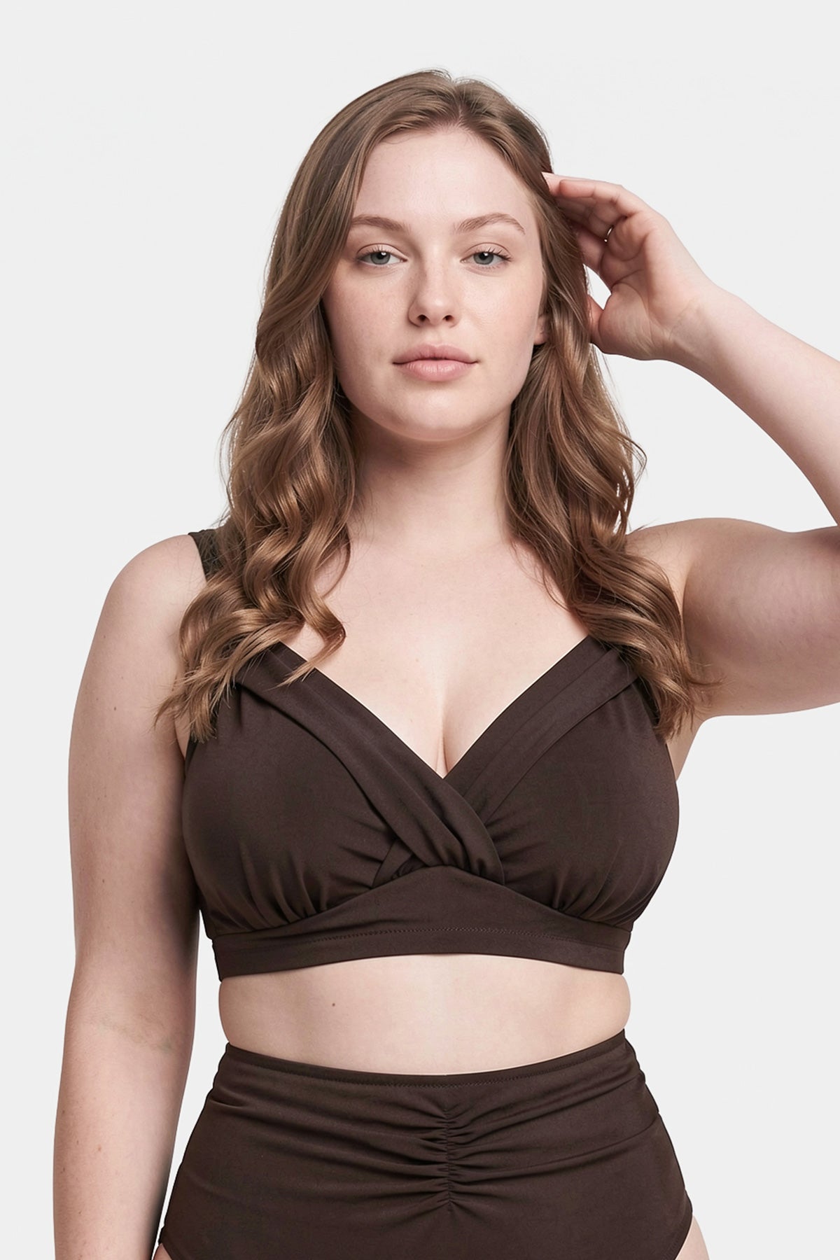 Kahverengi Korseli Toparlayıcı Bikini Üst