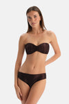 Kahverengi Straplez Bikini Üst