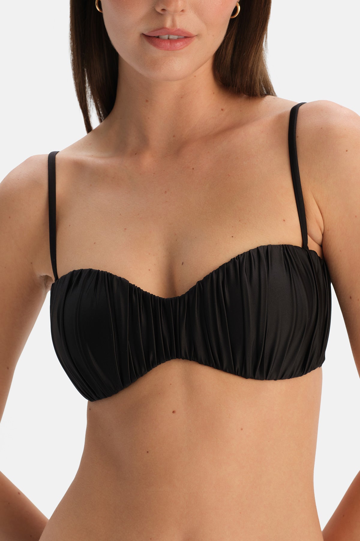 Siyah Straplez Bikini Üst