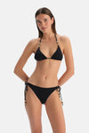 Siyah Spagetti Bikini Alt