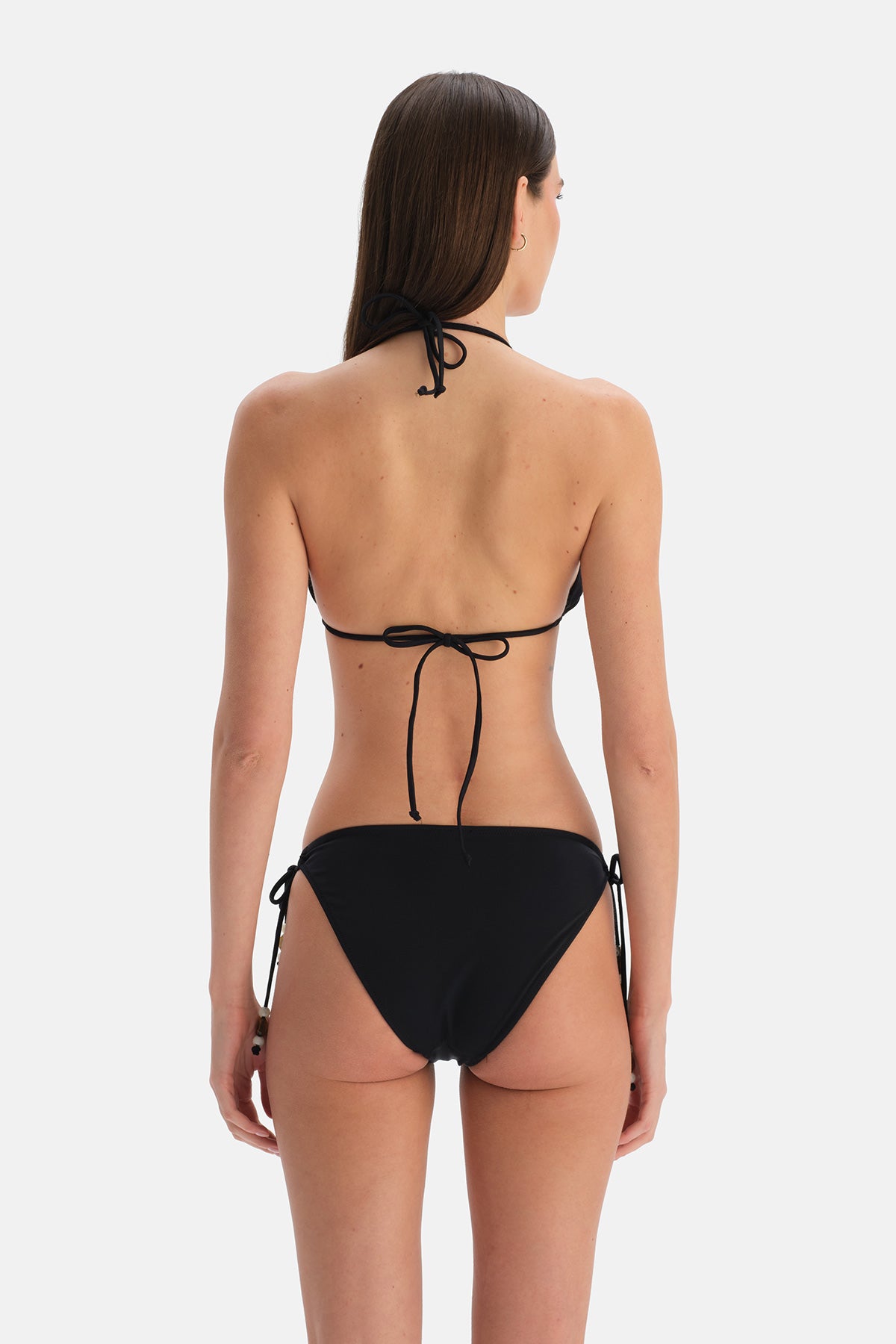 Siyah Spagetti Bikini Alt
