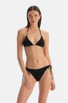 Siyah Spagetti Bikini Alt