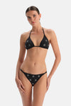 Siyah Spagetti Bikini Alt