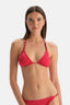 Kırmızı Üçgen Bikini Üst