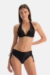 Siyah Üçgen Geniş Kaplı Bikini Üst