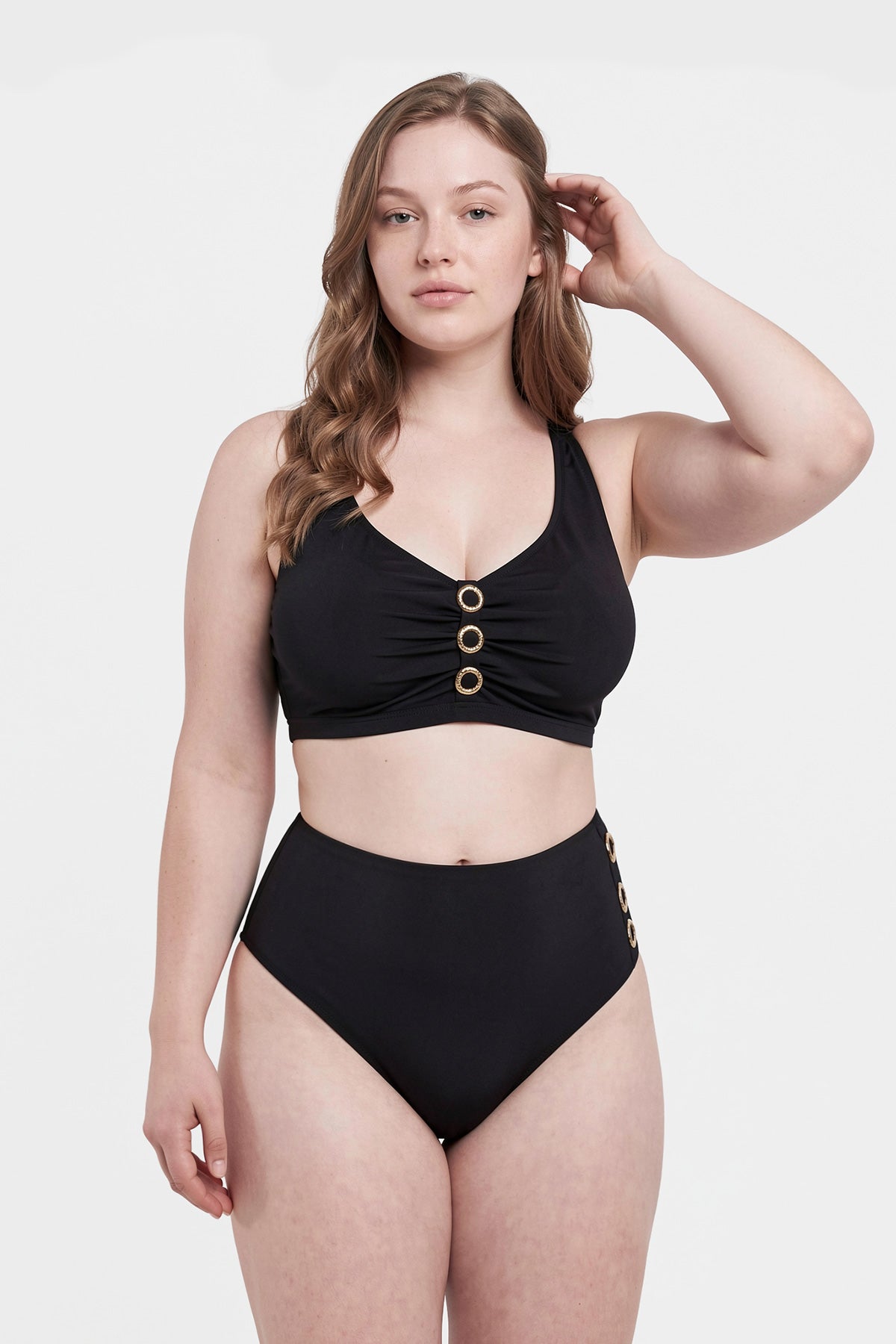 Siyah Korseli Toparlayıcı Bikini Üst