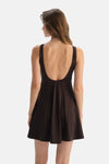 Kahverengi Kare Yaka Elbiseli Mayo