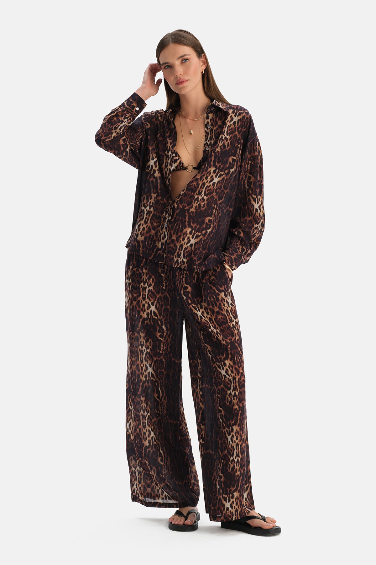 Multicolor Leoparlı Gömlek