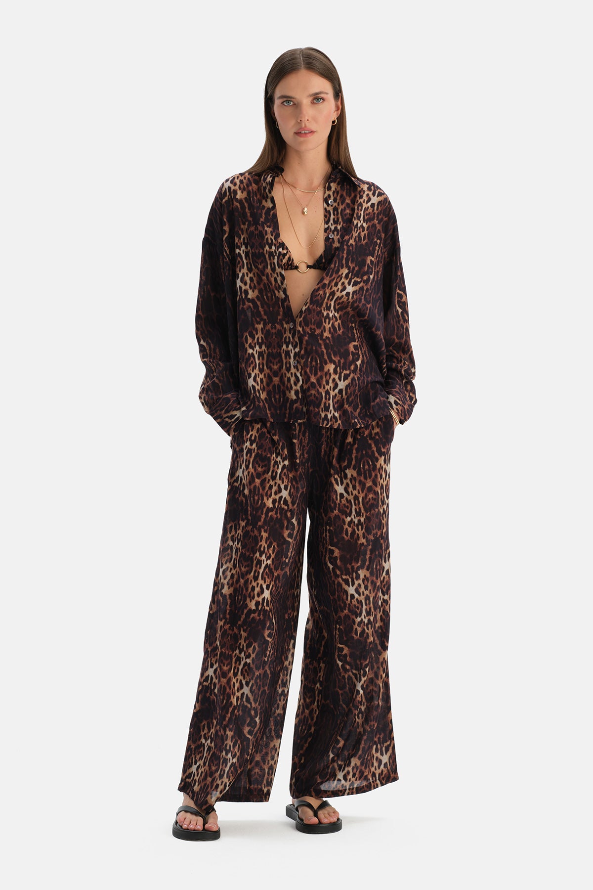 Multicolor Leoparlı Pantolon