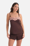 YAKA DANTEL DETAYLI CAMISOLE SET