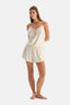 Kırık Beyaz Saten Bride Dantelli Sort