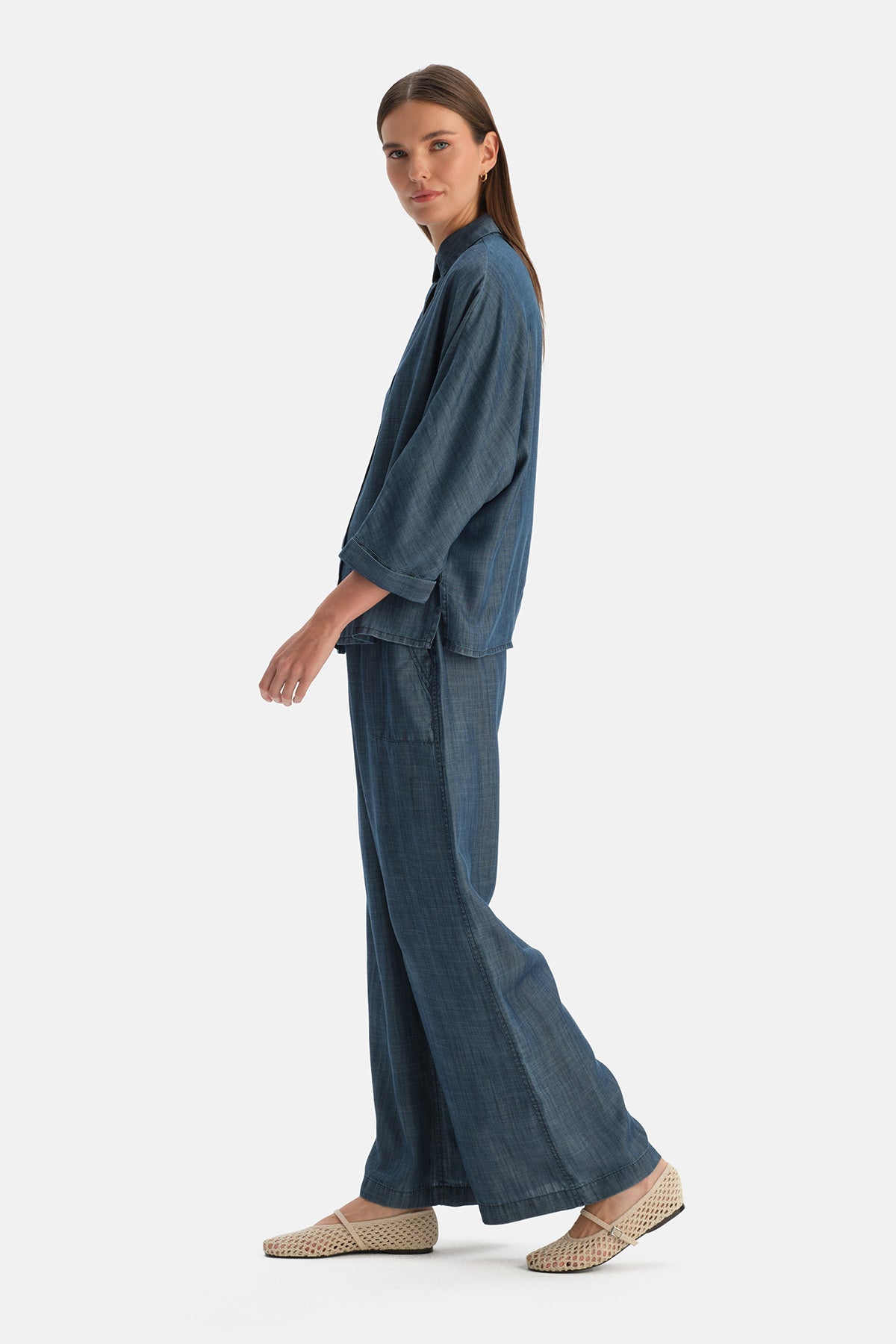 Indigo Tencel Denim Gömlek