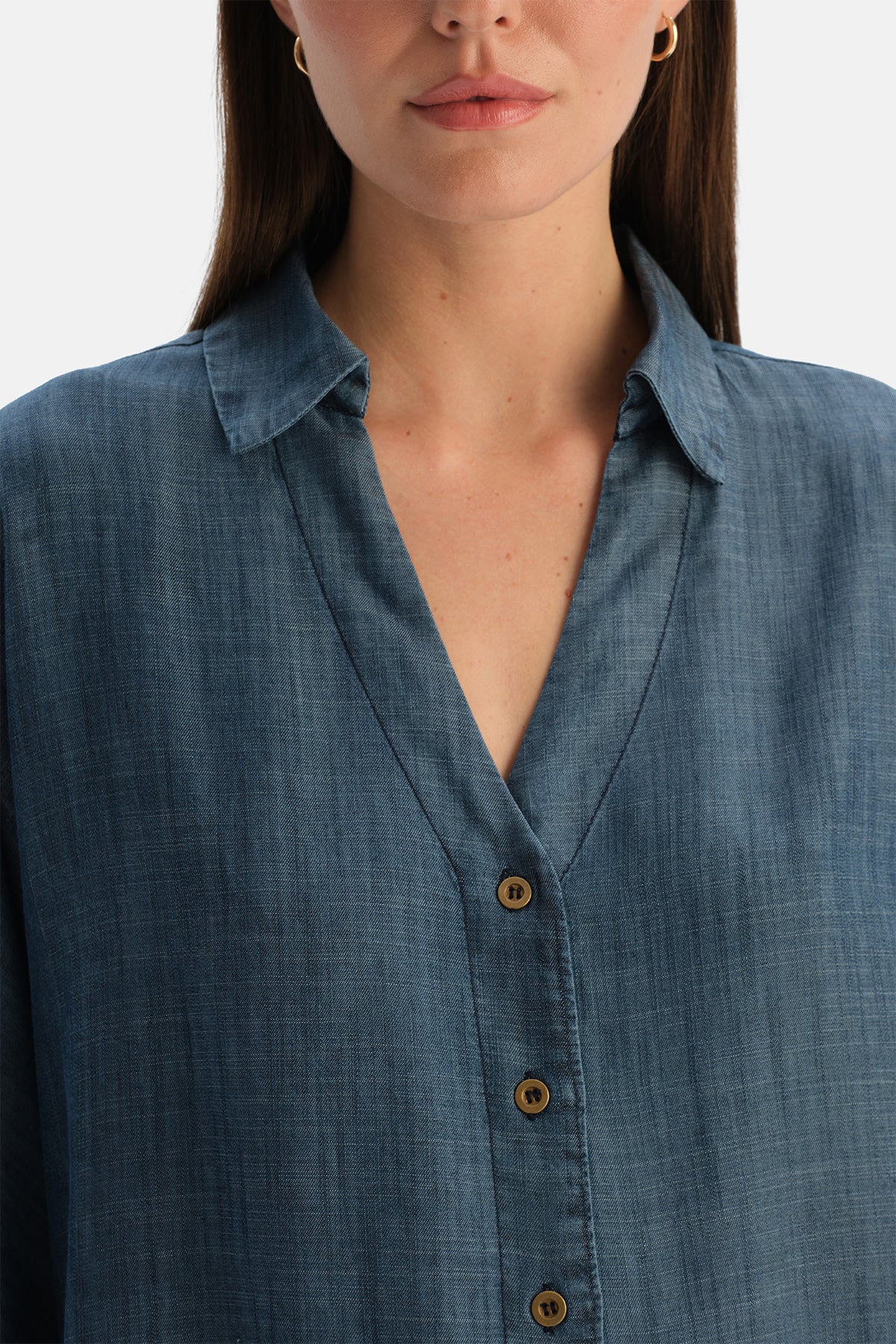 Indigo Tencel Denim Gömlek