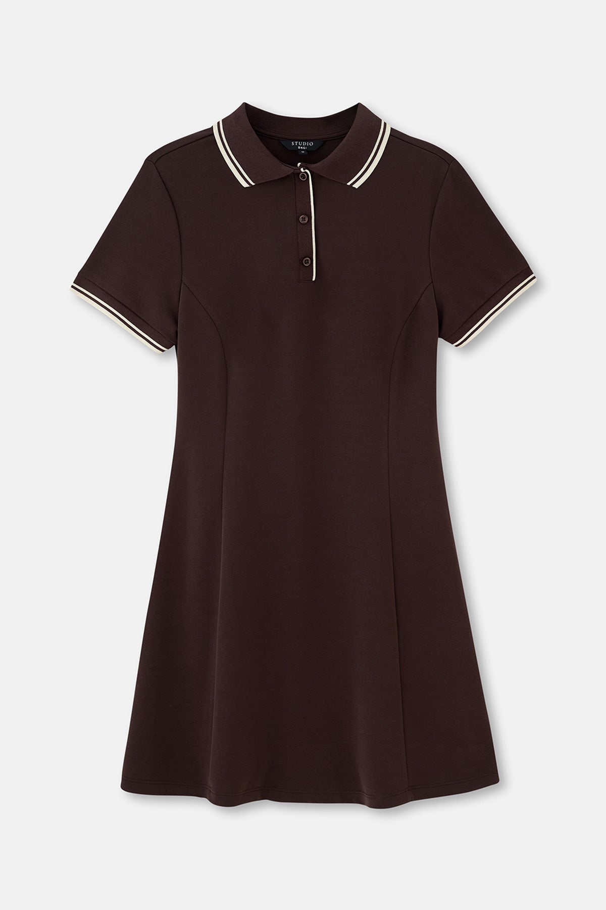 PİKE KISA KOLLU DÜĞMELİ ELBİSE