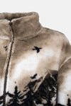 Haki Dağ Manzaralı Sweatshirt