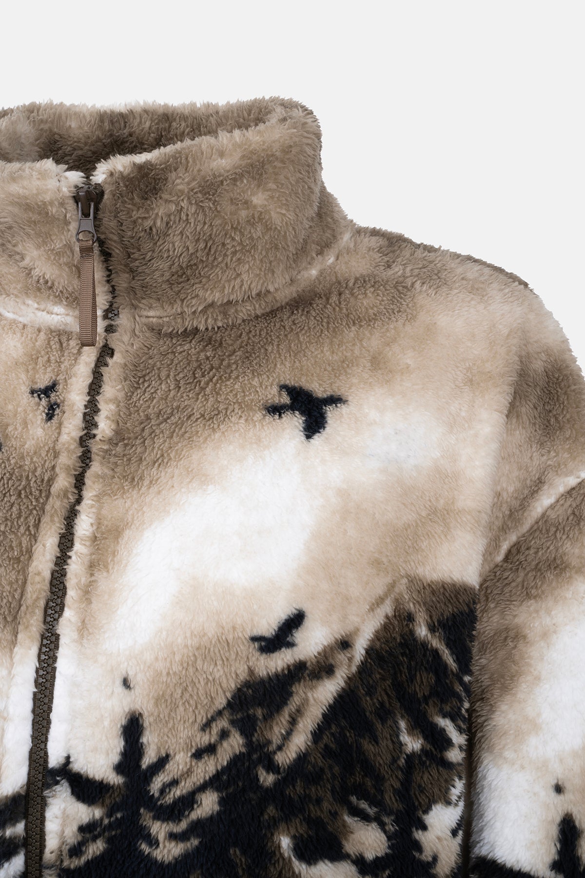 Haki Dağ Manzaralı Sweatshirt