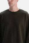 Haki Bis Yaka Pike Interlok Sweatshirt