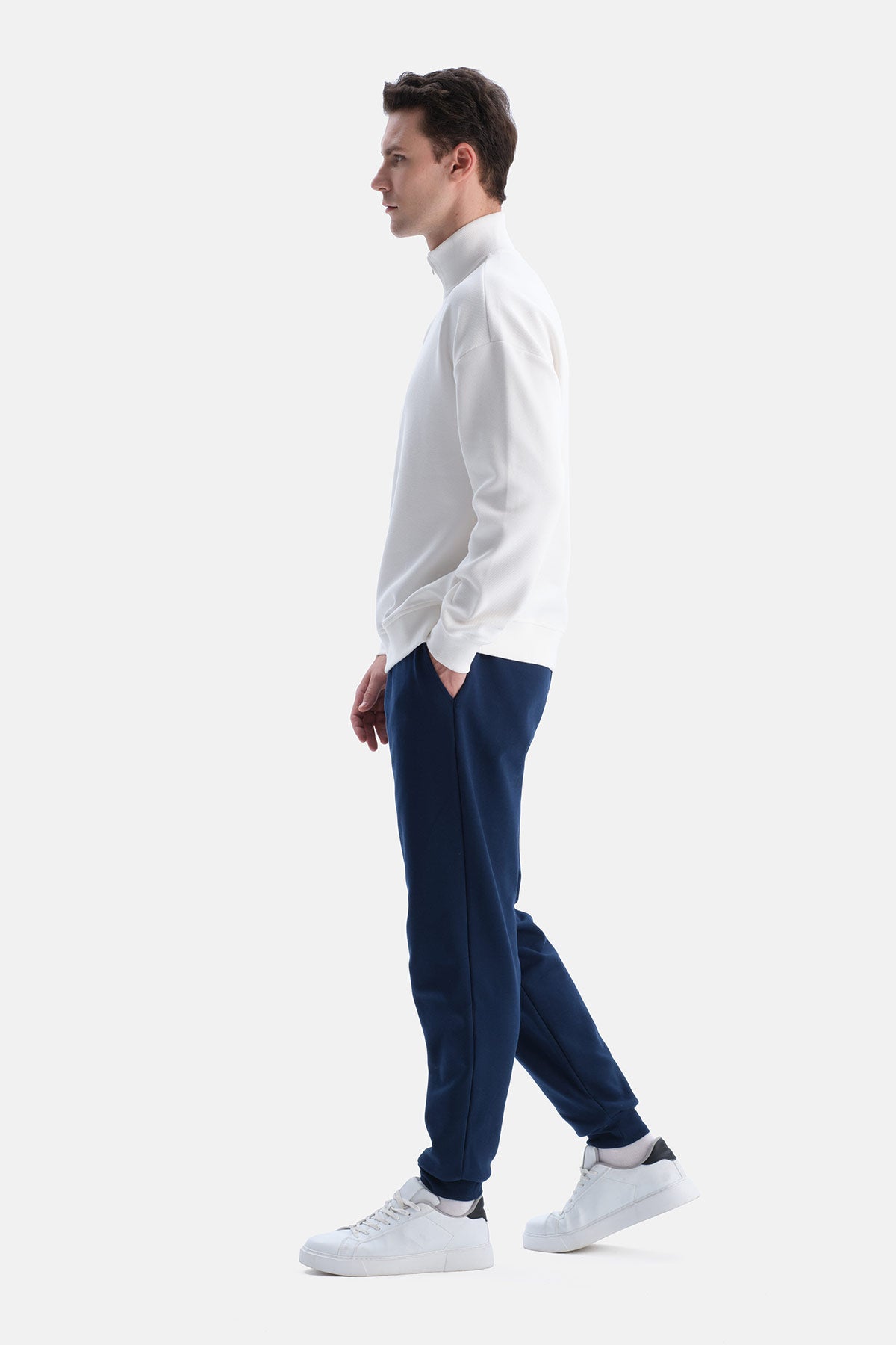 Ekru Halfzip Pike Interlok Sweatshirt