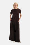 Kahverengi Bisiklet Yaka Pamuklu Tişört