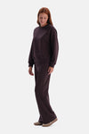 Kahverengi Bisiklet Yaka Cropped Sweatshirt