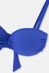 Saks Dolgulu Kaplı Luplu Straplez Tek Bikini Üst