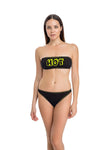 Sarı Hot Baskı Straplez Bikini Takımı