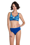 Saks Desenli Üst Luplu Bikini Takımı.