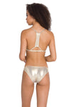 Gold Püskül Bağcıklı Üçgen Bikini Takımı