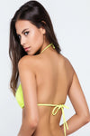 Sarı Üçgen Ipli Bikini Üstü