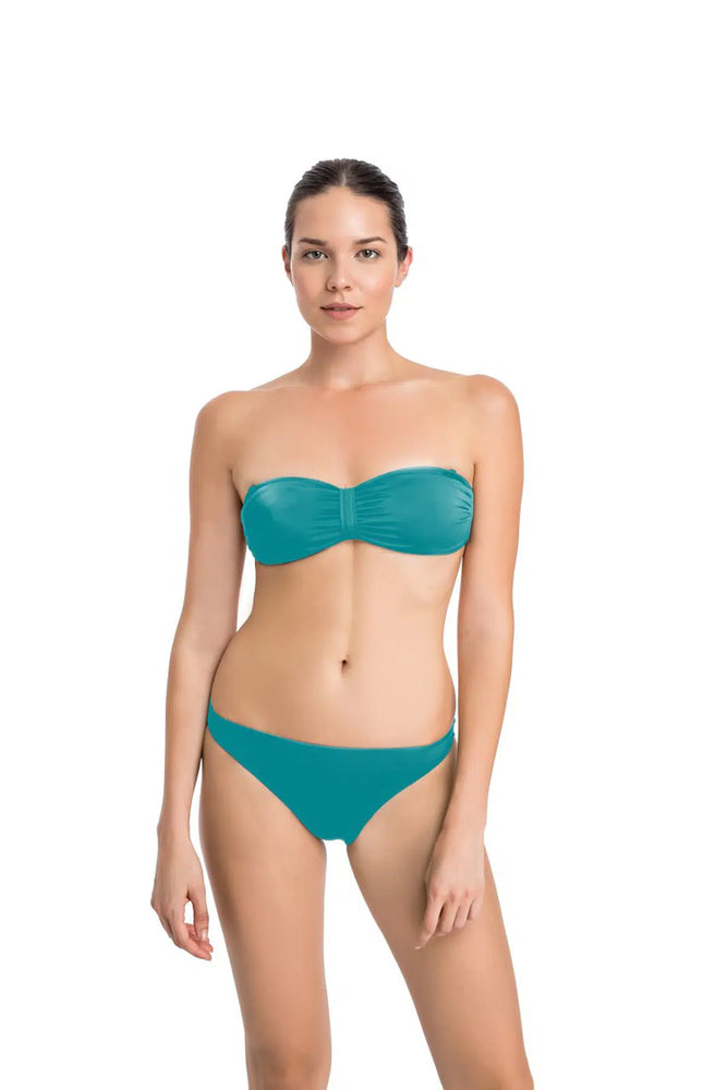 Petrol Yeşili Orta Kenar Normal Bel Tek Bikini Alt