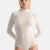 Ekru Modal Kaşmir Uzun Kollu Balıkçı Yaka Bodysuit