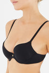 Siyah Blossom Balenli Push-Up Sütyen