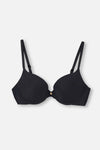 Siyah Blossom Balenli Push-Up Sütyen