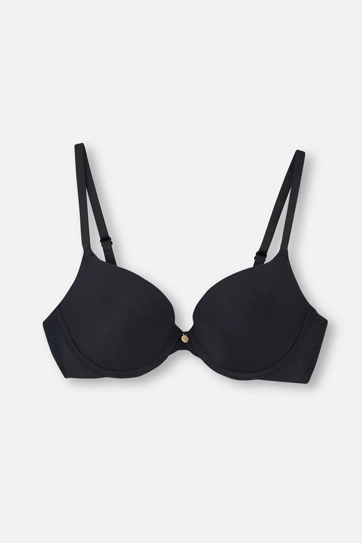 Siyah Blossom Balenli Push-Up Sütyen