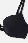 Siyah Blossom Balenli Push-Up Sütyen