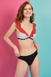 Beyaz Üçgen Bikini Üst