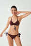 Kahve Üçgen Kaplı Bikini Üstü